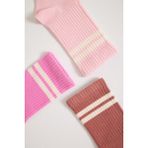 Katia & Bony 3 lü Paket Şeritli Kız Çocuk Soket Çorap Pembe Desenli - 2 - 4