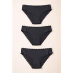 Katia & Bony 3'lü Dantelli Basic Slip Külot Siyah, XS, 22503W3010, SİYAH, kadın