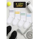 Katia & Bony 4'lü Paket Şeritli Soket Çorap Renkli - 43 - 46