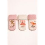Katia & Bony Bebek 3'lü Hayvan Desenli İçi Havlu Soket Çorap 0-6 Ay, 0-6 Ay, 22501G1002, PEMBE, üniseks-bebek