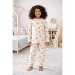 Katia & Bony Çocuk Gezegen Desenli Pijama Takımı 6-7 Yaş, 6-7 Yaş, 22512K2020, Ekru, kız-çocuk