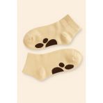 Katia & Bony Çocuk Pati Baskılı Step Çorap Ekru - 2 - 4 Yaş