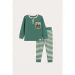 Katia & Bony Erkek Çocuk Teddy Desenli Pijama Takımı Yeşil - 4 - 5 Yaş