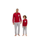 Katia & Bony Erkek Çocuk Think Happy Çizgili Pijama Takımı Bordo - 4 - 5 Yaş