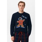 Katia & Bony Erkek Snowboard Desenli Sweatshirt Pijama Üstü Lacivert - XL