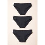 Katia & Bony Kadın 3'lü Dantelli Basic Slip Külot Siyah