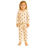 Katia & Bony Kız Çocuk Kalpli Pijama Takımı, 4-5-yas, 22512K2019, Ekru, kız-çocuk