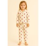 Katia & Bony Kız Çocuk Kalpli Pijama Takımı, 6-7-yas, 22512K2019, Ekru, kız-çocuk
