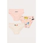 Katia & Bony Kız Çocuk Kedi Desenli 3'lü Slip Külot Açık Pembe - 12 - 13 Yaş