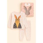 Katia & Bony Kız Çocuk Tavşan Desenli Pijama Takımı, 6-7-yas, 22512K2039, Pembe, kız-çocuk
