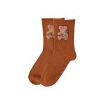 Katia & Bony Kız Çocuk Teddy Aksesuarlı Lastiksiz Modal Soket Çorap, 5-8-yas, 12501G1012, Turuncu, kız-çocuk