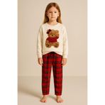 Katia & Bony Kız Çocuk Teddy Sweatshirt Pijama Üstü 12-13 Yaş, 12-13 Yaş, 22512K2007, Ekru, kız-çocuk
