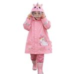 Katia & Bony Kız Çocuk Unicorn Desenli Yağmurluk, 9-12-yas, 22512K2047, Pembe, Kız Çocuklar