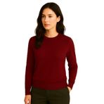 Katia & Bony Premium Bisiklet Yaka Triko Kazak L/XL, L/XL, 22510W3002, Bordo, Kadın
