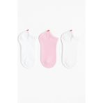 Katia & Bony Run 3 lü Çocuk Basic Patik Çorap Beyaz/Beyaz/Pembe - Beyaz - Pembe - 5 - 8 Yaş