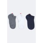 Katia & Bony Run 3 Lü Çocuk Basic Patik Çorap - Beyaz/Lacivert/Gri - Lacivert - Gri - 5 - 8 Yaş