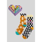 Katia & Bony Unisex Dama Desenli 2'li Kutulu Soket Çorap - Çok Renkli - 35 - 38