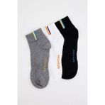 Katia & Bony Unisex Golf 3'lü Step Çorap Siyah/Beyaz/Gri - 43 - 45 - Siyah - Beyaz - Gri