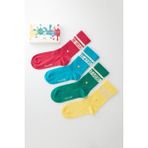 Katia & Bony Unisex Pantone Renkli 4'lü Kutulu Soket Çorap - 39 - 42 - 105-Renkli
