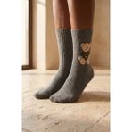 Katia & Bony Unisex Teddy Desenli Soket Çorap Gri - 35 - 38