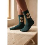 Katia & Bony Unisex Teddy Desenli Soket Çorap Koyu Yeşil - 39 - 42 - Dark
