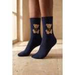 Katia & Bony Unisex Teddy Desenli Soket Çorap Lacivert - 39 - 42 - 002 - Lacivert