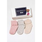 Katia&Bony 3 Lü Paket Medikal Bebek Çorap Pembe Desenli - 3 - 6 Ay