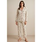 Katia&Bony Kadın Yılbaşı Temalı Pijama Takımı Ekru