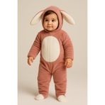 Katia&Bony Kız Bebek Tavşan Kulaklı Kapüşonlu Peluş Tulum Pembe