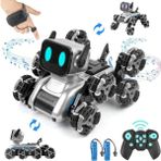 Katjmer Robot Oyuncak 2.4ghz Uzaktan Kumandalı Sensörlü Şarjlı 8 Teker Akrobat Köpek Müzikli LED Işıklı