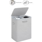 Katlanabilir 100L Çift Bölmeli Kumaş Kirli Çamaşır Sepeti Light Gray - Seçenek 1 - Antrasit