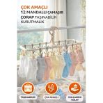 Katlanabilir 12 Mandallı Taşınabilir Çorap Ve İç Çamaşırı Askısı Çok Amaçlı Çamaşır Kurutmalık