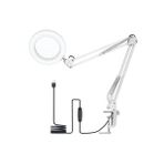 Katlanabilir 8x Büyüteçli LED Yüz Bakımı Güzellik Tatto LED Masa Lambası - 3Renk Modu,10 Seviye Işık