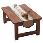 Katlanabilir ahşap sehpa, cumbalı pencere, balkon, ev, çay masası, yatak, çalışma odası, alçak masa için küçük masa (Renk: Kahverengi, Boyut: 80 x 50 x 40 cm)