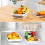Katlanabilir Badya Seti 2’li 4 Lt + 8 Lt, Pratik Buzdolabı ve Dolap İçi Saklama Düzenleyici Sepet, Meyve Sebze Yıkama ve Mutfak Organizeri