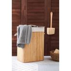 Katlanabilir Bambu Çamaşır Kirli Sepeti 41X31X50 - Bej
