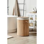 Katlanabilir Bambu Çamaşır Sepeti, 35X50 Cm, 60 Lt, Bej - Seçenek 1 - Ahşap - Bej
