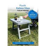 Katlanabilir Bardak Bölmeli Masa Piknik Masası Plastik Masa Taşınabilir Masa-1. Sınıf Kalite