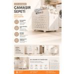 Katlanabilir Beyaz Çamaşır Sepeti Plastik Kirli Sepeti 32 Litre Yer Tasarruflu