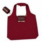 Katlanabilir Çanta Anahtarlık Alışveriş Çantası Kadın Omuz Çantası, Plaj Çantası, Spor Çantası Hafif Taşınabilir Su İtici Günlük Kullanım Çantası, Foldable Keychain Bag (bordo)