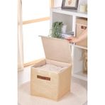Katlanabilir Dolap Içi Çamaşır ve Oyuncak Saklama Kutusu 30X30X30CM - Seçenek 1 - Ahşap - Bej