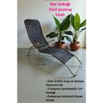 Katlanabilir Fileli Şezlong Plaj, Bahçe ve Balkon Sandalyesi Siyah