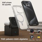Katlanabilir Kablosuz Masaüstü Hızlı Şarj Standı - 23W Kablosuz Şarj Çıkışlı - Magsafe , Apple Watch ve Airpods Uyumlu - Siyah