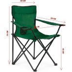 Katlanabilir Kamp Sandalyesi Piknik Sandalyesi Plaj Sandalyesi Yeşil Taşıma Çantalı - 6456 Ecorce Tube Marron - Polyester