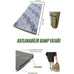 Katlanabilir Kamp Yatağı Su Geçirmez Taban Fermuarlı Minder Taşınabilir Kılıf Çadır Mat 180X70X6 cm