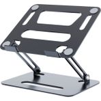 Katlanabilir Laptop Standı V2 | Yükseklik ve Açı Ayarlı | Taşınabilir Metal Dizüstü Bilgisayar Sehpası - Siyah