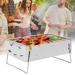 Katlanabilir odun kömürü mangal, taşınabilir mangal, masa üstü, dış mekan, paslanmaz çelik, barbekü, açık hava, pişirme, kamp, piknik, plaj için
