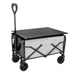 Katlanabilir Plaj Arabası Taşınabilir Piknik Masası ve Market Stall Kamp Römorku Karavanlar için Siyah - Açık Hava Aktiviteleri ve Plaj Gezileri için Mükemmel