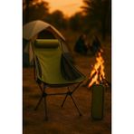 Katlanabilir Pratik Kamp Sandalyesi Ordu Yeşili - 6456 Ecorce Tube Marron - Polyester