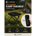 Katlanabilir Tabure Kamp ,piknik Balık, Cami, Cep Sandalesi Portatif Taşınabilir - Siyah